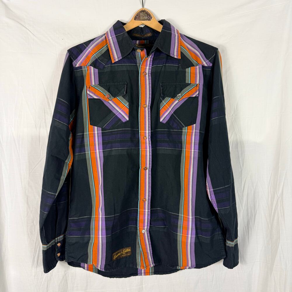 Kanvas by Katin Long Sleeve Western Style Surfing Shirt Mens Medium 2000s